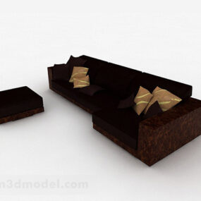 黒のマルチシートソファ家具デザイン3Dモデル