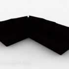 Black Leather Multi-seats Sofa V1