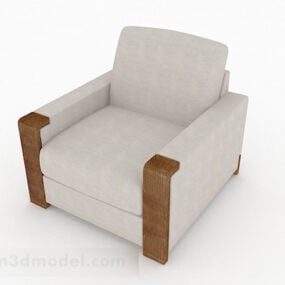 Model 3d Desain Perabot Sofa Tunggal Abu-abu