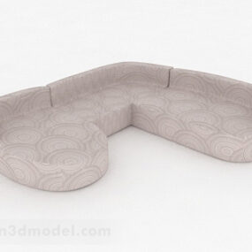 3D-Modell für mehrsitzige Sofamöbel im braunen Stil
