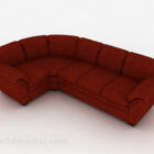 Sofá rojo de varios asientos Diseño de muebles