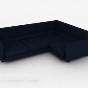 Mô hình 3d thiết kế nội thất ghế sofa nhiều chỗ màu xanh