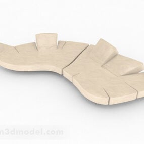 Gelbes Mehrsitzsofa-Möbeldesign V1 3D-Modell