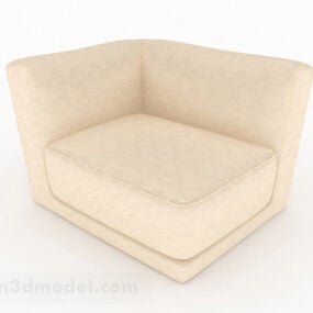 تصميم أثاث أريكة مفردة باللون البيج نموذج ثلاثي الأبعاد