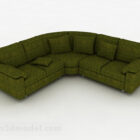 Reka Bentuk Perabot Sofa Multi-seat Green