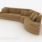 Design de móveis de sofá multi-lugares marrom