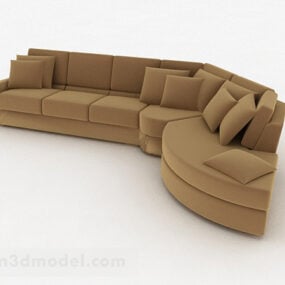 Brown Multi-seats Sofa Furniture Design 3d model