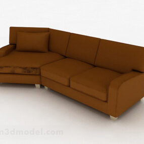 ब्राउन मल्टी-सीट सोफा होम फ़र्निचर 3डी मॉडल