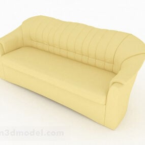 Yellow Two-seat Sofa Furniture Design 3d model