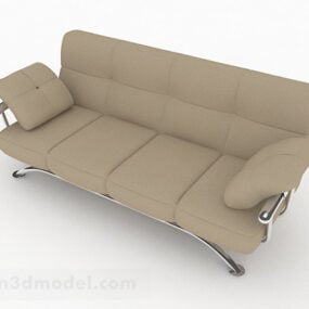 Nội thất Sofa nhiều chỗ màu nâu Thiết kế V2 mẫu 3d