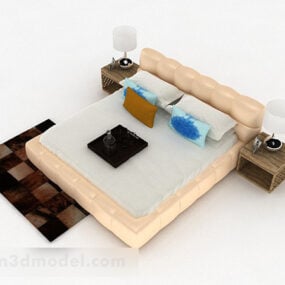 Desain Furnitur Tempat Tidur Ganda Rumah model 3d