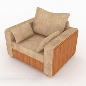 Brown Home Single Sofa Furniture Design V1 3d model