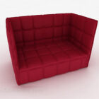 ローズレッドのダブルソファの家具デザイン