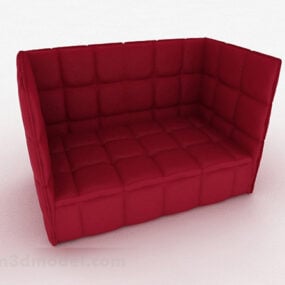 Rose Red Double Sofa Furniture Design 3d model