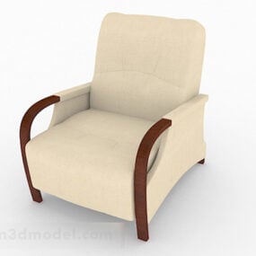 Ruskea minimalistinen yhden sohvakalusteen suunnittelu V2 3d-malli