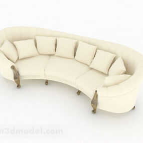 White Multi-seats Sofa Furniture Design 3d model