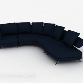 Thiết kế nội thất Sofa nhiều chỗ màu xanh V1 mẫu 3d