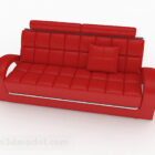 Red Multi-seat Sofa Furniture Design V1