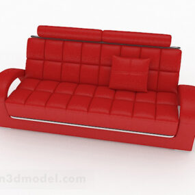 Κόκκινο 1d μοντέλο πολυθέσιου καναπέ, σχέδιο επίπλων V3