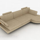 تصميم أثاث أريكة أريكة متعددة المقاعد باللون البني الفاتح