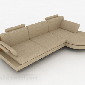 تصميم أثاث أريكة متعددة المقاعد باللون البني الفاتح نموذج ثلاثي الأبعاد