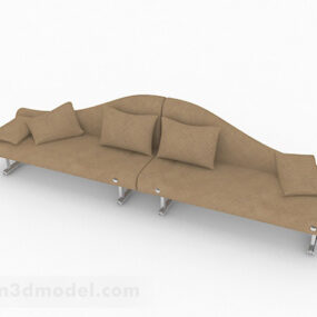 Brązowa sofa wielomiejscowa Projekt mebli V3 Model 3D