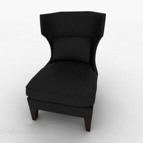 Black Minimalist Single Sofa Furniture Design 3d model