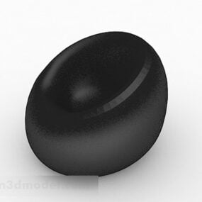 3D model černého neformálního designu jednolůžkového sedacího nábytku