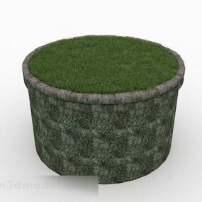 Modello 3d di progettazione di mobili in erba verde