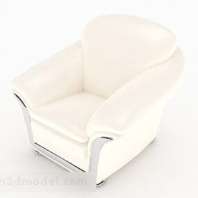 White Home Single Sofa Furniture Design 3d model