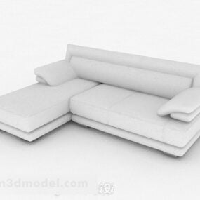 Weißes Mehrsitzer-Sofa, moderne Möbel, 3D-Modell