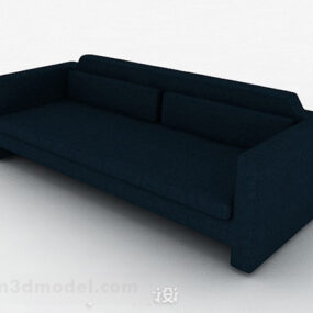 Blue Style Double Sofa Furniture Design 3d model