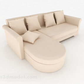 Yellow Multi-seats Corner Sofa 3d model