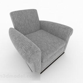 Nordic Gray Simple Single Sofa 3d model