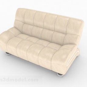 Yellow Two-seat Sofa Furniture Design V1 3d model