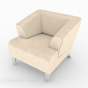 3д модель одноместного дивана в стиле минимализма из желтой ткани