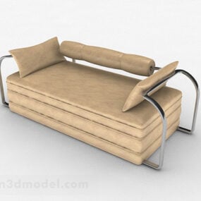 צהוב ספה דו מושבית עיצוב ריהוט V2 דגם תלת מימד