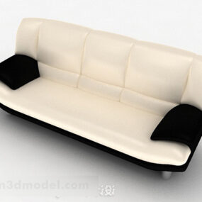White Multi-seats Sofa Furniture Design V2 3d model