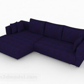 أريكة زرقاء متعددة المقاعد تصميم الأثاث V4 نموذج ثلاثي الأبعاد