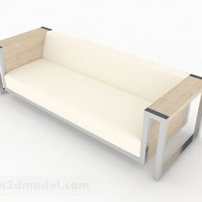 Beigefarbenes 3D-Modell für Sofamöbel mit mehreren Sitzen