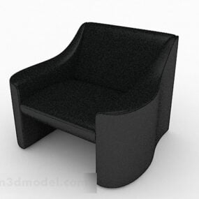 Black Minimalist Single Sofa Furniture Design V2 3d model