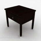 Brown wooden tea table 3d model