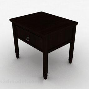 Hnědý dřevěný nábytek na čajový stolek V1 3D model