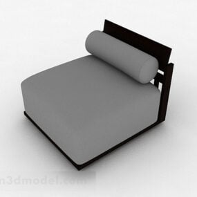 Gray Simple Single Sofa Furniture Design 3d model