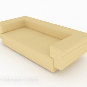 ספה צהובה דו-מושבית דגם תלת מימד
