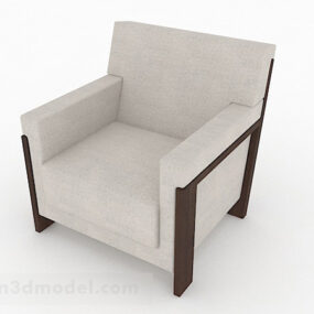 Light Brown Minimalist Single Sofa Decor 3d model