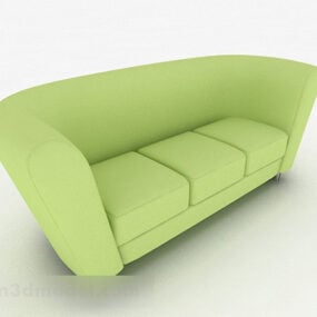 Grön Minimalistisk Multi-sits Soffdekor 3d-modell