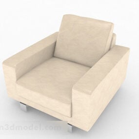 Decoración de sofá individual minimalista amarillo V2 modelo 3d