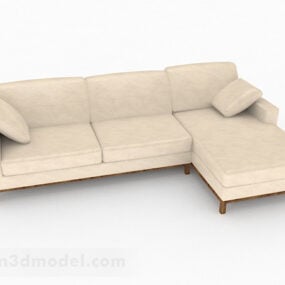 أريكة ديكور متعددة المقاعد باللون البني الفاتح نموذج ثلاثي الأبعاد