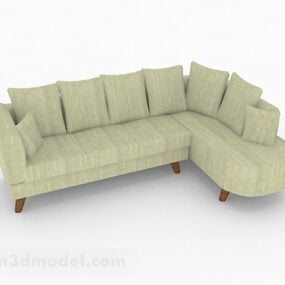 Model 3d Hiasan Sofa Berbilang tempat duduk hijau